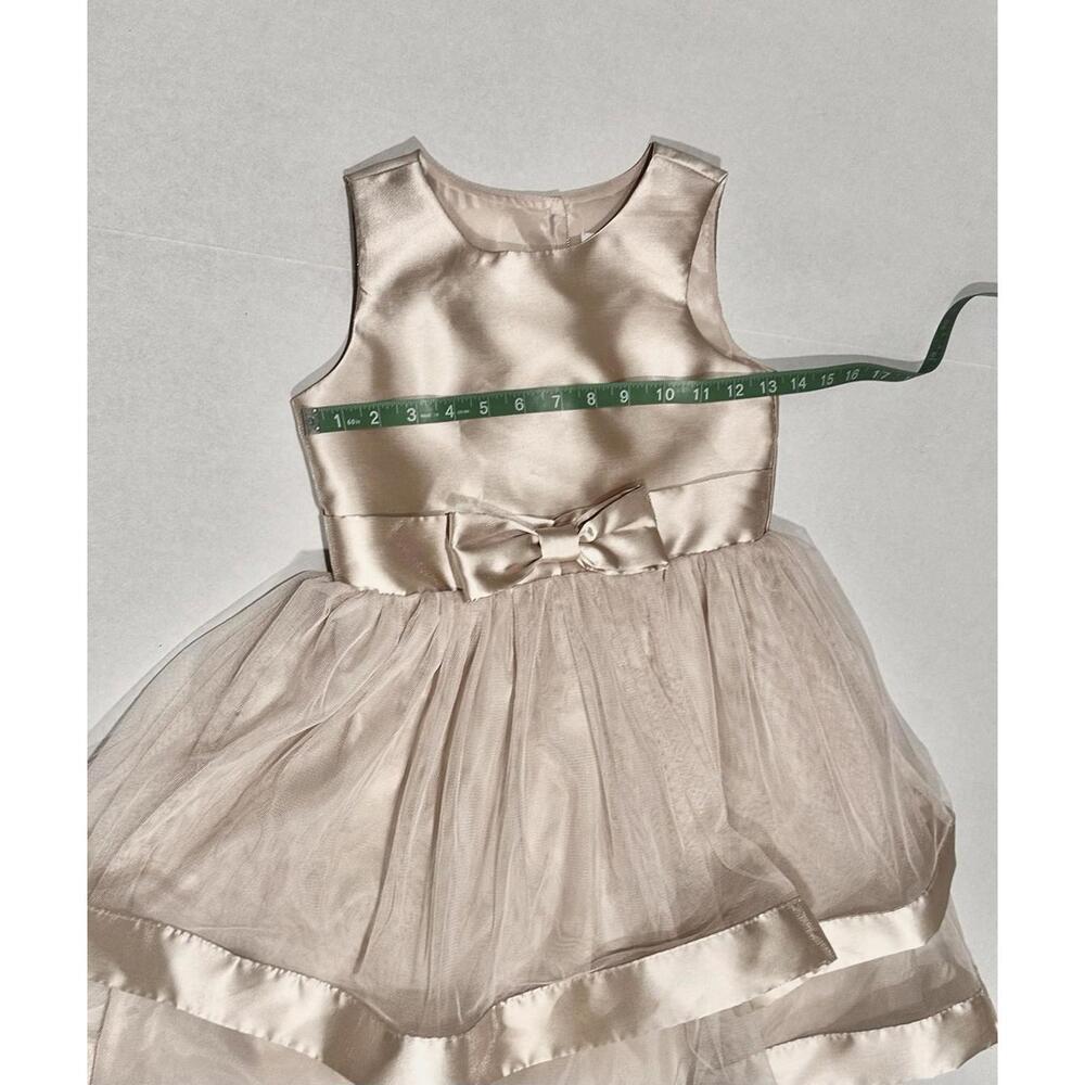 Speechless Kids Girls Dress Midi Sleeveless Champagne Lined Bow Lining Size 6X - Picture 11 of 15